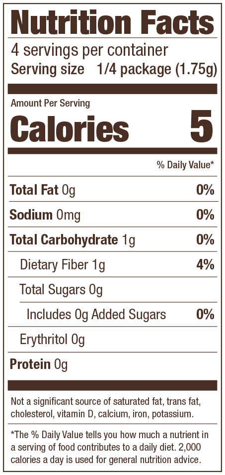 Unflavored Jel Nutrition Facts