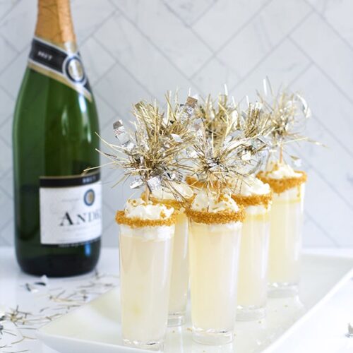 New Year's Champagne Jello Sparklers