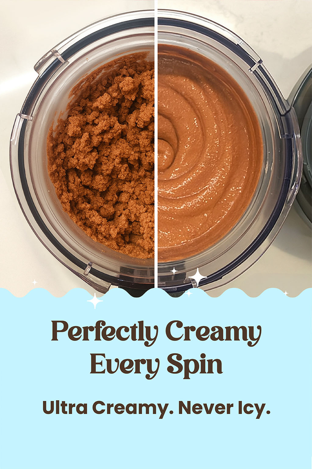 Perfectly Creamy Every Spin - Ultra Creamy. Never Icy.