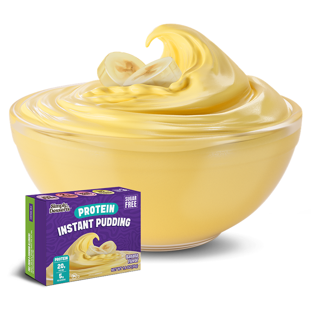 Simply Desserts Banana Protein Pudding Bowl and Box